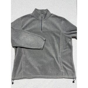 Croft & Barrow Mens XXL Gray Quarter Zip Fleece Pullover Adjustable Hem RN 73277